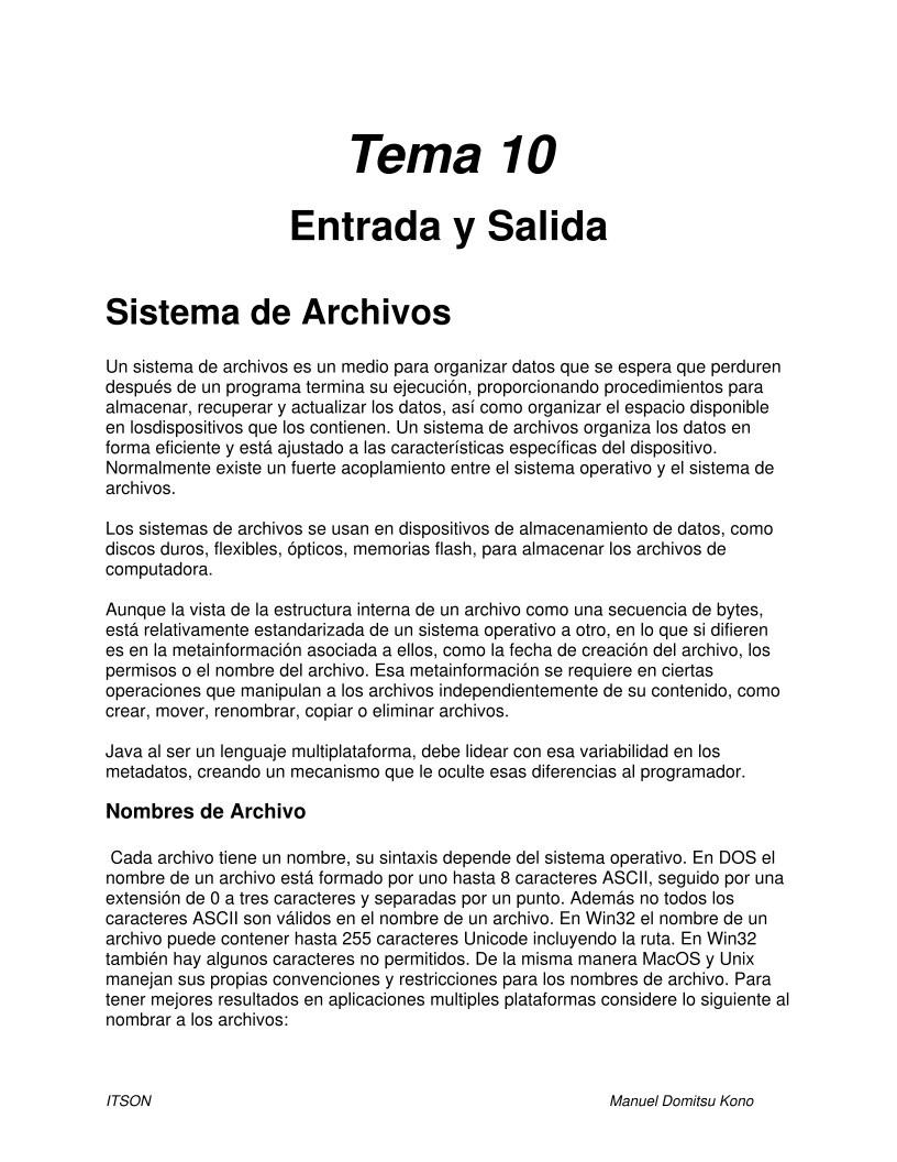 Imágen de pdf Tema 10 - Entrada y Salida